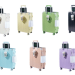 Banana Travel Corner-Striped Aluminum Frame Trolley Case L-HL063