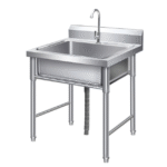 Freestanding Commercial 304 Stainless Steel Single Bowl Sink Self-Cleaning Coating Polished Finish 300kg/m Load Capacity - Multiple Configurations Available