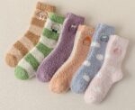 Saile Bow Puppy Coral Fleece Socks (Style #2402) Wholesale Bulk